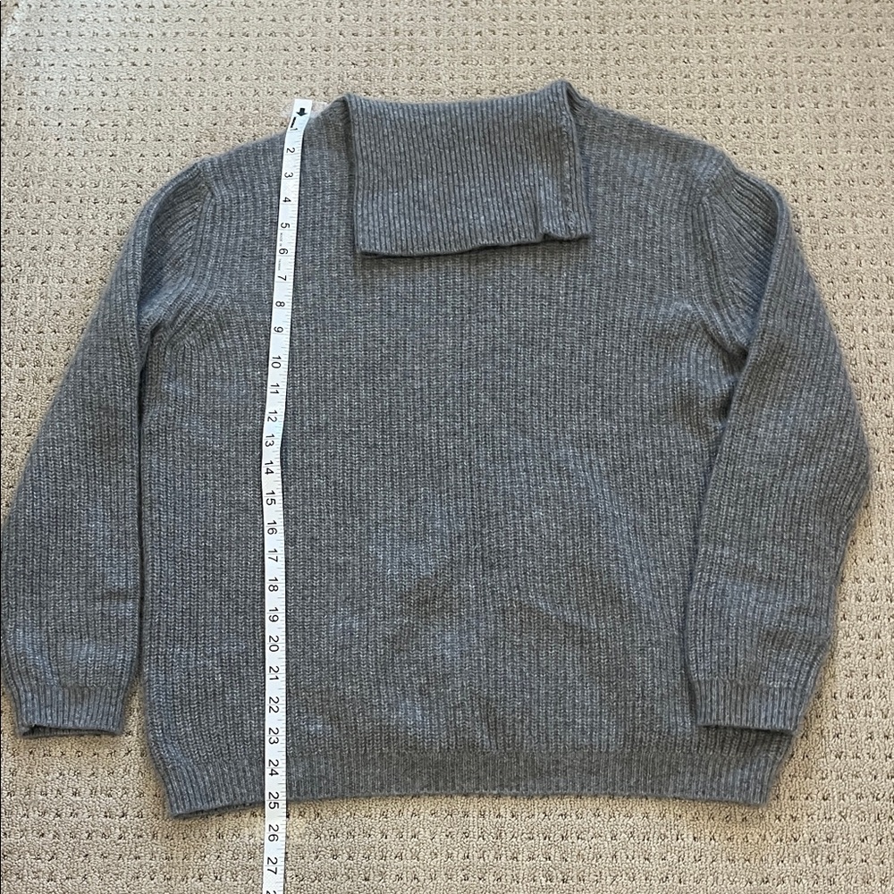 Quince cashmere Gray Ribbed turtleneck Sweater